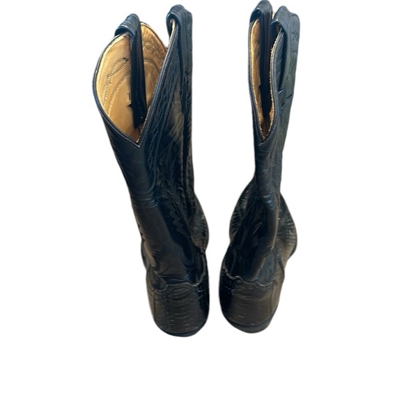 Tony Lama Black Lizard Boots 7 EE